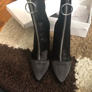 Black and Silver ankle bootie